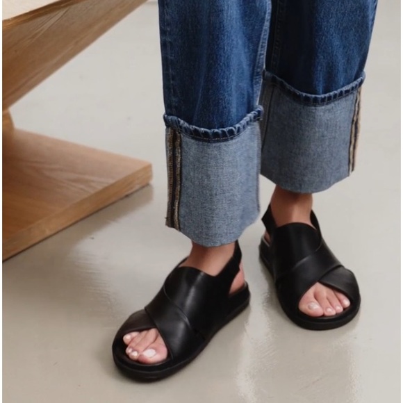 Marcella NYC | Shoes | Marcella Nyc Heidi Leather Black Sandals 